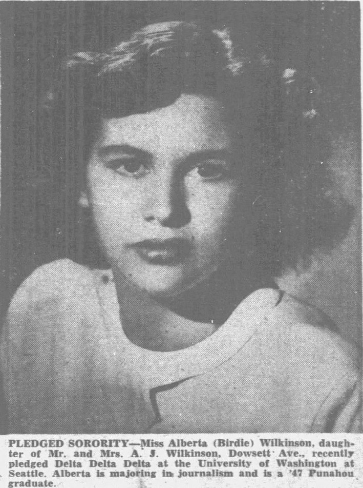 Birdie Wilkinson, 1949 portrait